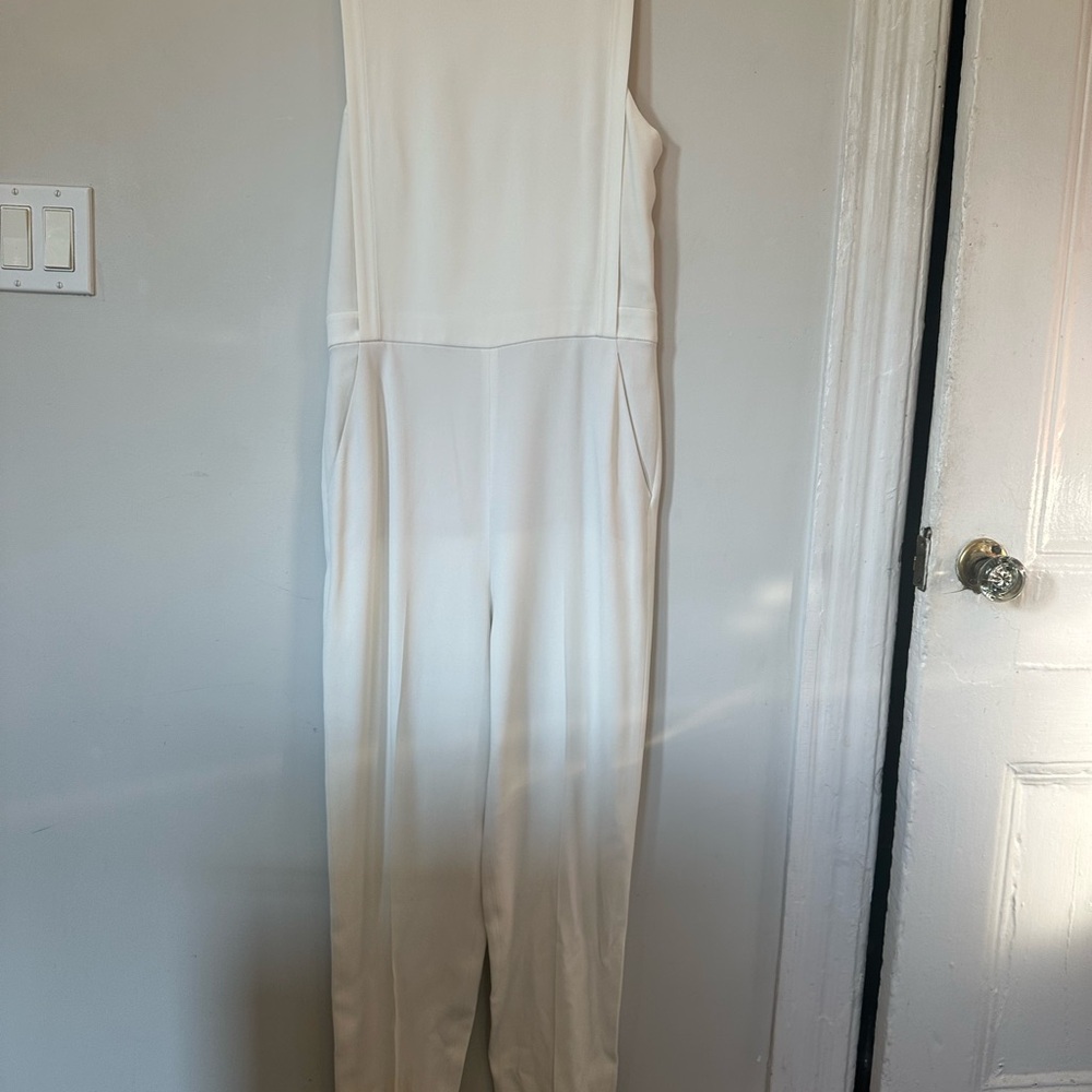 Theory Ivory Sleeveless Jumpsuit